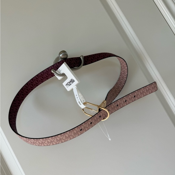 Michael Kors Pink and Burgundy REVERSIBLE Women\'s Belt M NWT main image 5